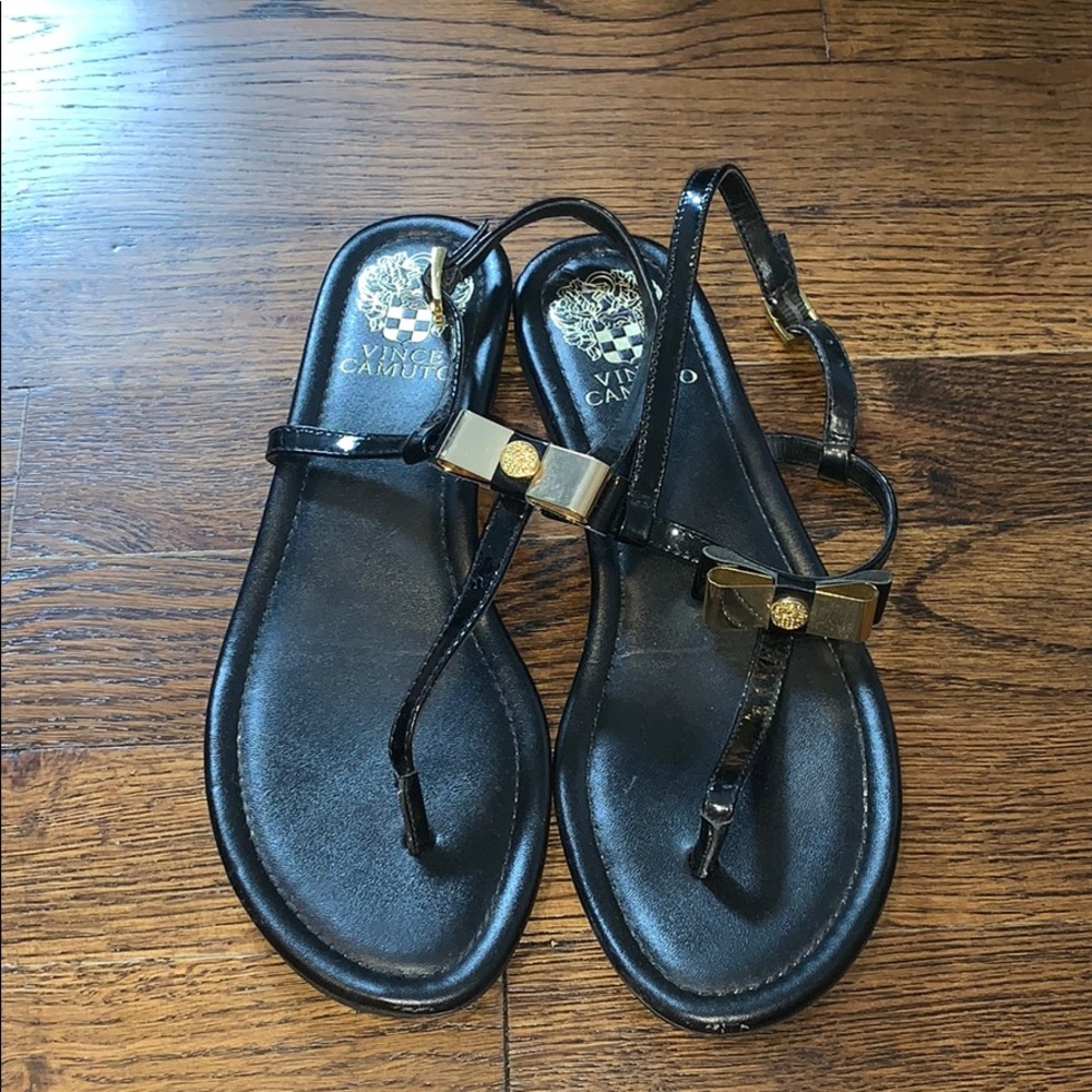 Vince Camuto Gold Bow Sandals